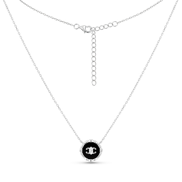 Серебряное колье с ониксом и фианитом (арт. 7507/2405о) – изображение 2
