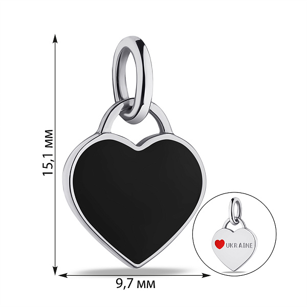 Серебряный кулон Сердце с эмалью (арт. 7503/0927ечкпю) – изображение 2