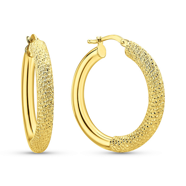 Золотые серьги кольца (арт. 1091633/25ж) – изображение 1