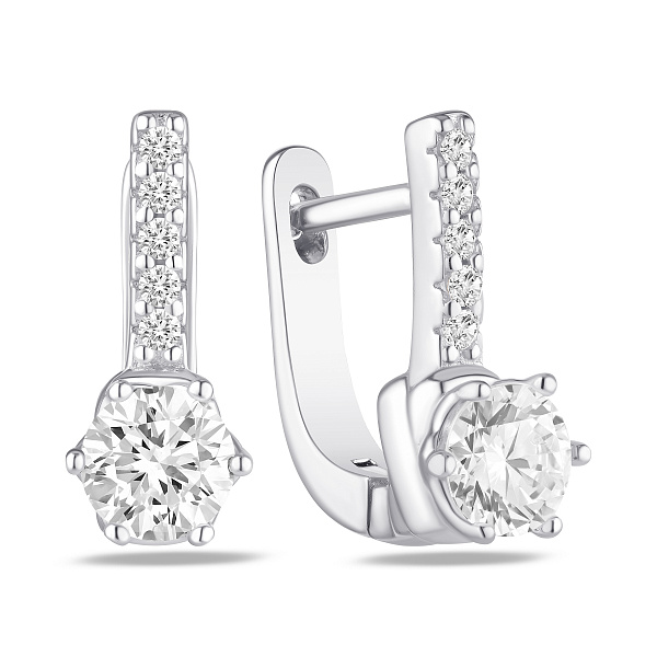 Серебряные серьги с фианитами (арт. 7502/10566) – изображение 1