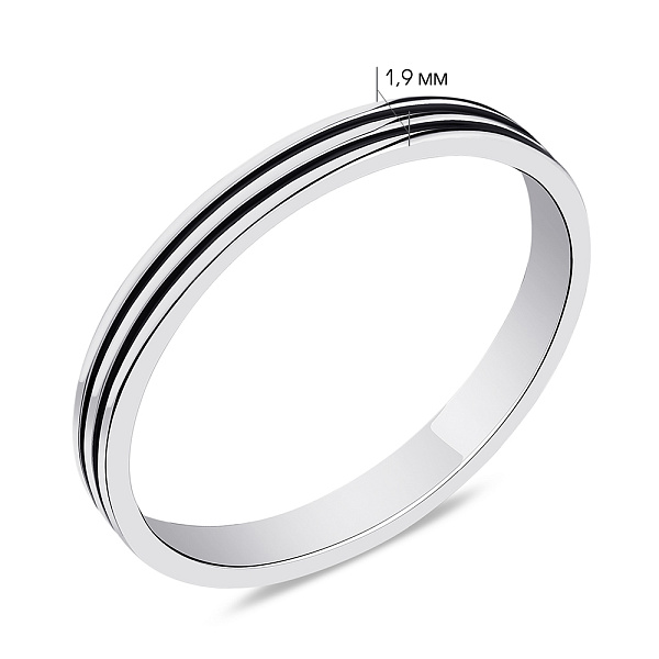 Серебряное кольцо с черной эмалью  (арт. 7501/6306еч) – изображение 2