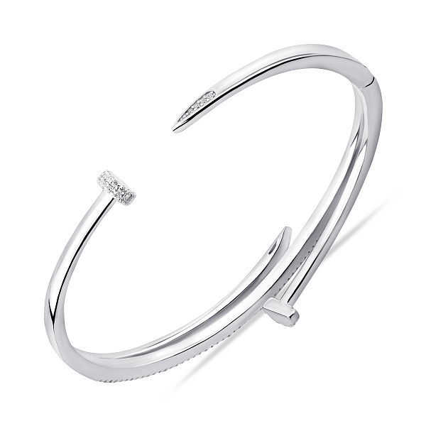 Серебряный браслет с гвоздь с фианитами (арт. 7509/5410) – изображение 3
