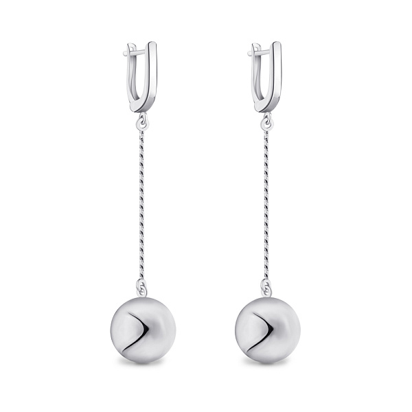 Длинные серебряные серьги Шар (арт. 7502/4179/4) – изображение 1