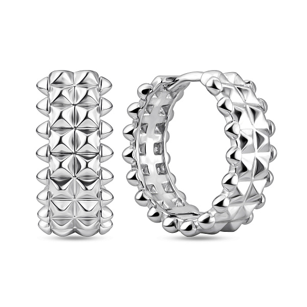 Серьги-кольца из серебра без камней (арт. 7502/10185/20) – изображение 1