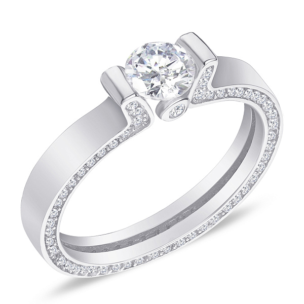 Серебряное кольцо с фианитами (арт. 7501/4180) – изображение 1