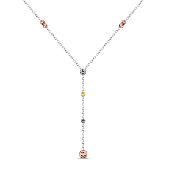 Серебряное колье с красным и желтым родированием (арт. 7507/1606бжк) – изображение 1
