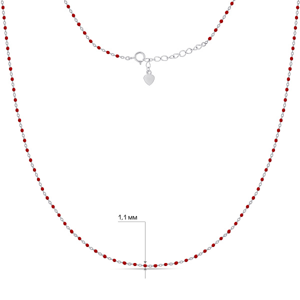 Серебряное регулируемое колье-бусинки без камней (арт. 7507/2511ек) – изображение 3