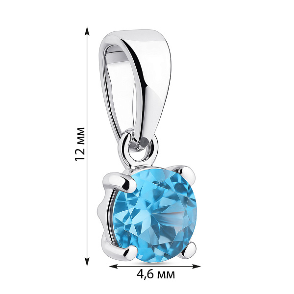 Серебряный подвес с топазом (арт. 7503/2194170Птг) – изображение 2