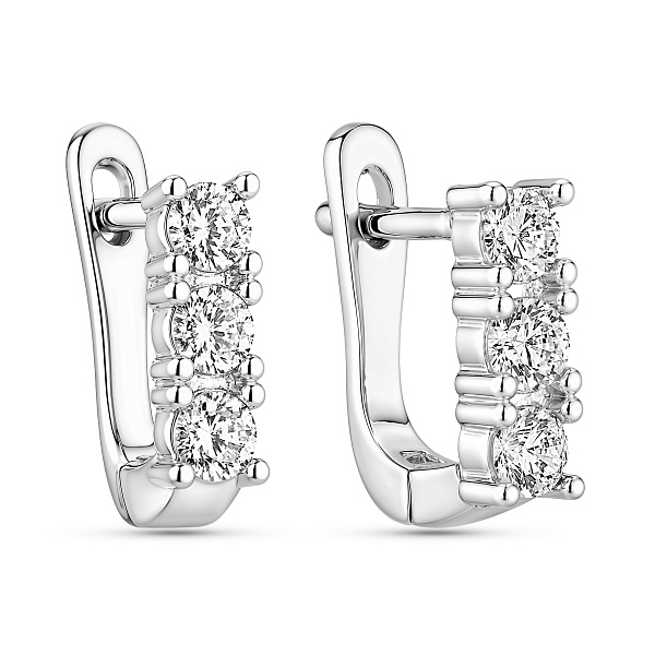 Серебряные серьги с фианитами (арт. 7502/10209) – изображение 1