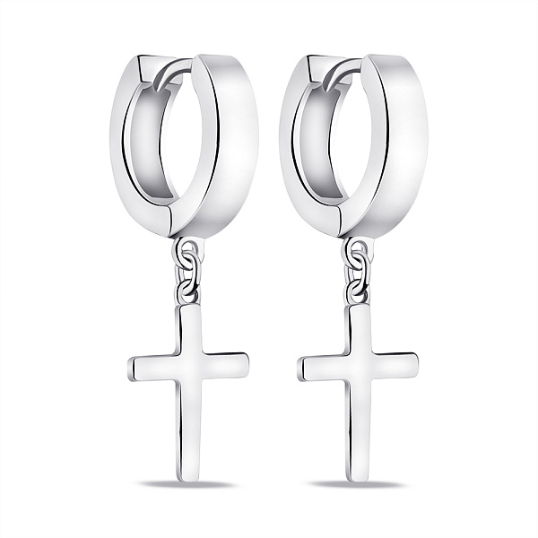 Серебряные серьги-кольца с подвеской (арт. 7502/9546/10) – изображение 1