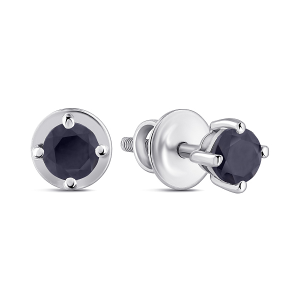 Серебряные серьги с сапфирами (арт. 7518/2193609Спс) – изображение 1