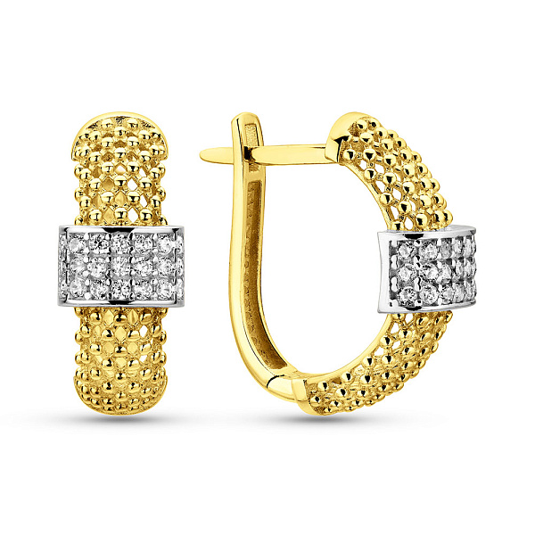 Серьги из желтого золота с фианитами (арт. 1092013жр) – изображение 1