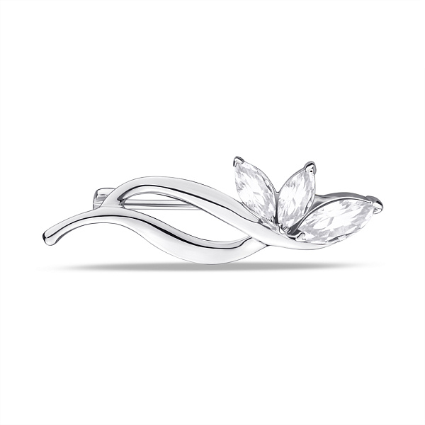 Серебряная брошь с фианитами (арт. 7505/582бп) – изображение 1