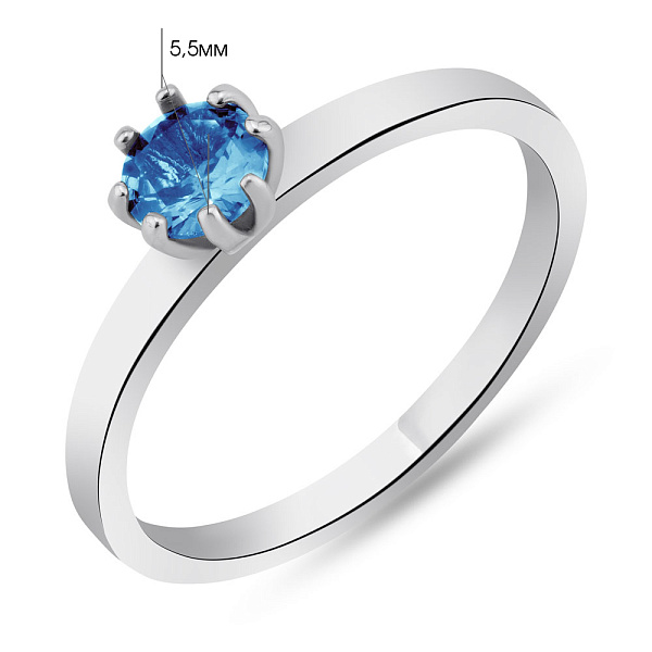 Кольцо из серебра с топазом (арт. 7501/531Птгкп) – изображение 2
