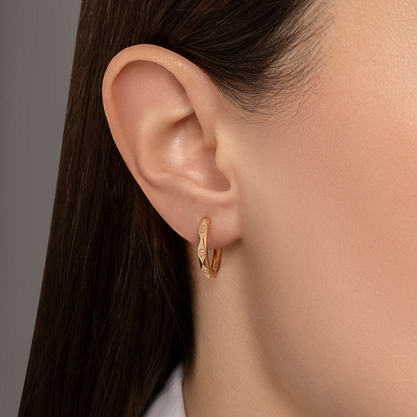 Серьги-кольца из красного золота (арт. 109807/15) – изображение 2