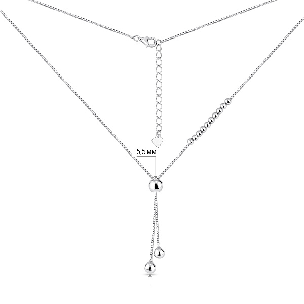 Серебряное колье с подвеской  шарики (арт. 7507/2452) – изображение 3