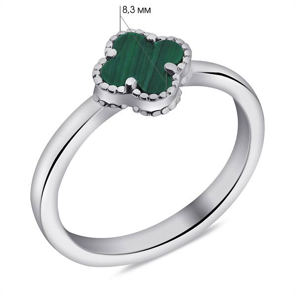 Серебряное кольцо с малахитом (арт. 7501/5280/8млх) – изображение 2