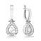 Сережки-подвески из белого золота с фианитами (арт. 101060б) – изображение 1