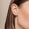 Золотые серьги с гранатом и фианитами (арт. 111256Пк) – изображение 2