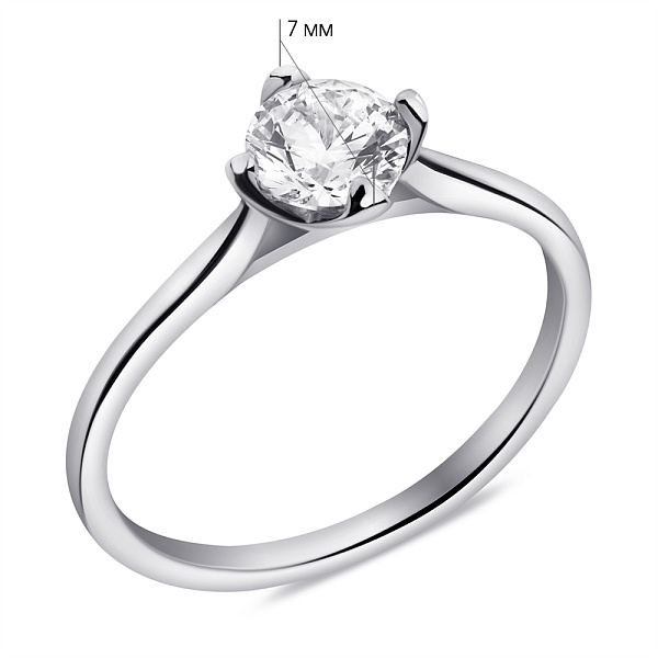 Каблучка зі срібла з фіанітом (арт. 7501/7024) – зображення 2