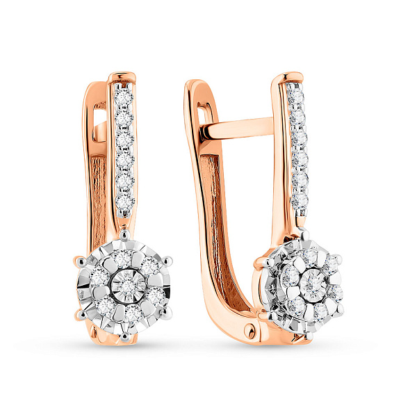 Серьги из красного золота с бриллиантами (арт. С011728010) – изображение 1