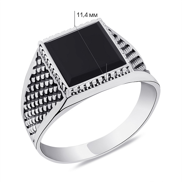 Серебряная печатка з ониксом (арт. 7906/0625.10о) – изображение 2