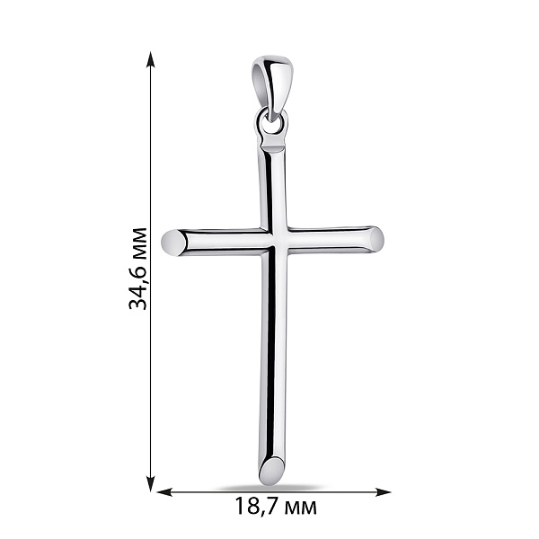 Крестик из серебра без камней (арт. 7503/4047) – изображение 2
