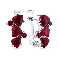 Сережки зі срібла з рубінами (арт. 7502/2157823Р)