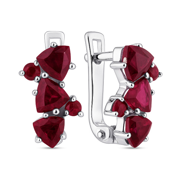 Серьги из серебра с рубинами (арт. 7502/2157823Р) – изображение 1