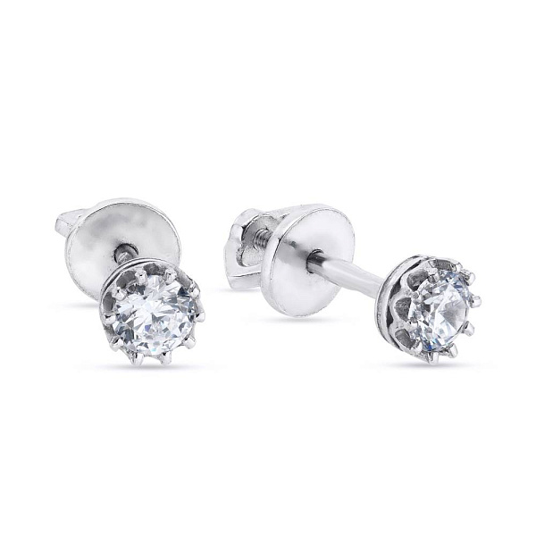 Серебряные пусеты с фианитами (арт. 7518/2993р) – изображение 1