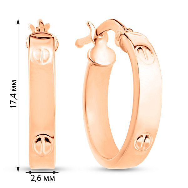 Серьги-кольца из красного золота (арт. 1091504/15) – изображение 7