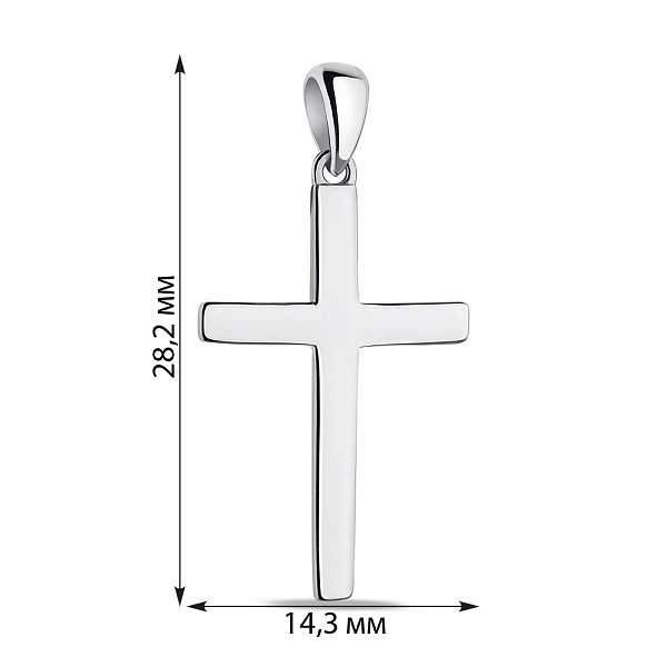 Серебряный кулон Крестик без камней (арт. 7503/3002) – изображение 2