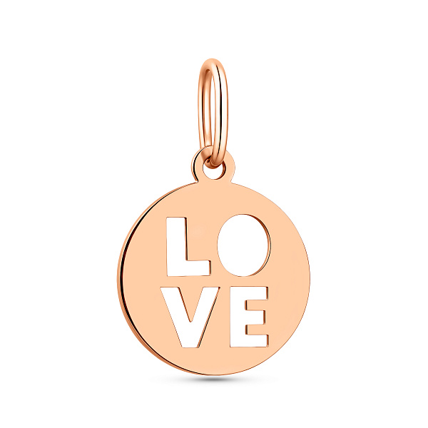 Подвес Love из красного золота (арт. 440702) – изображение 1