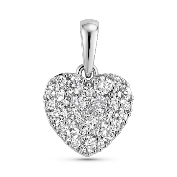 Золотой кулон Сердечко с бриллиантами (арт. П341734020б) – изображение 1