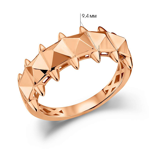 Кольцо из красного золота без камней (арт. 156595) – изображение 5