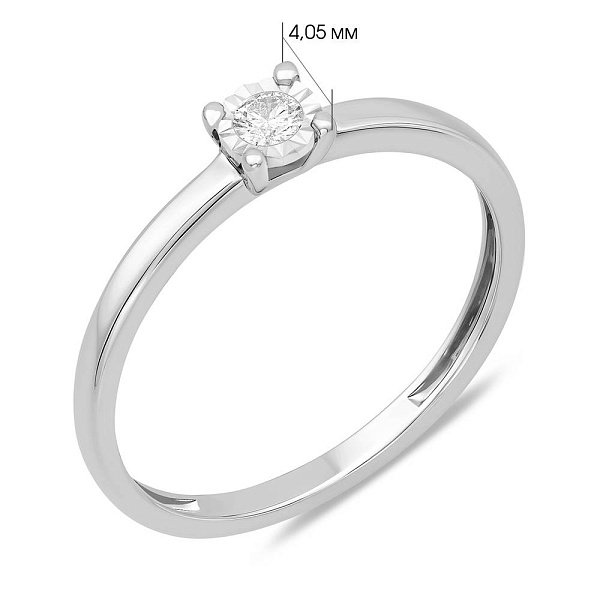 Золотое кольцо с бриллиантом (арт. К011736005б) – изображение 4