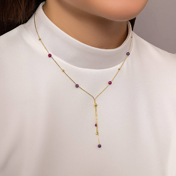 Колье Francelli из желтого золота (арт. 352586жфмлн) – изображение 3