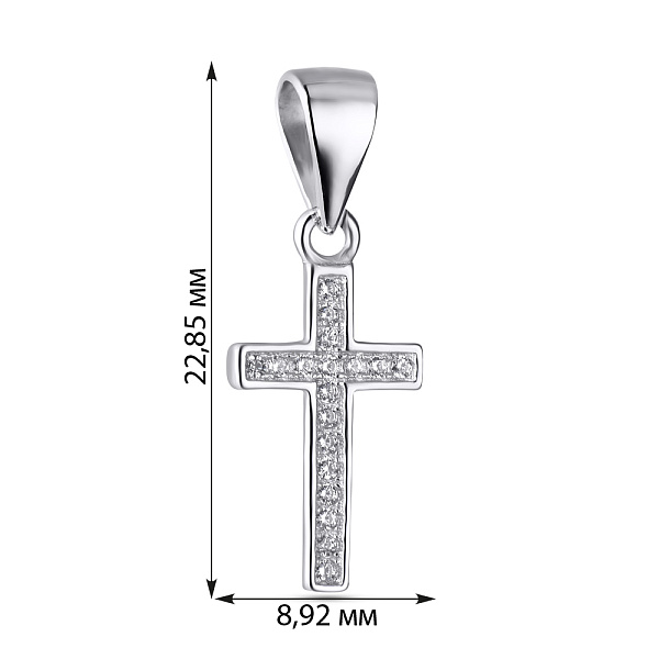 Серебряная подвеска-крестик с фианитами (арт. 7503/2426) – изображение 2