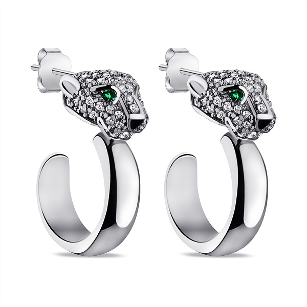 Серебряные серьги с альпинитами и фианитами (арт. 7518/6650аз) – изображение 1