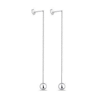 Фото Длинные серьги Trendy Style из серебра с шариками (арт. 7518/6449)