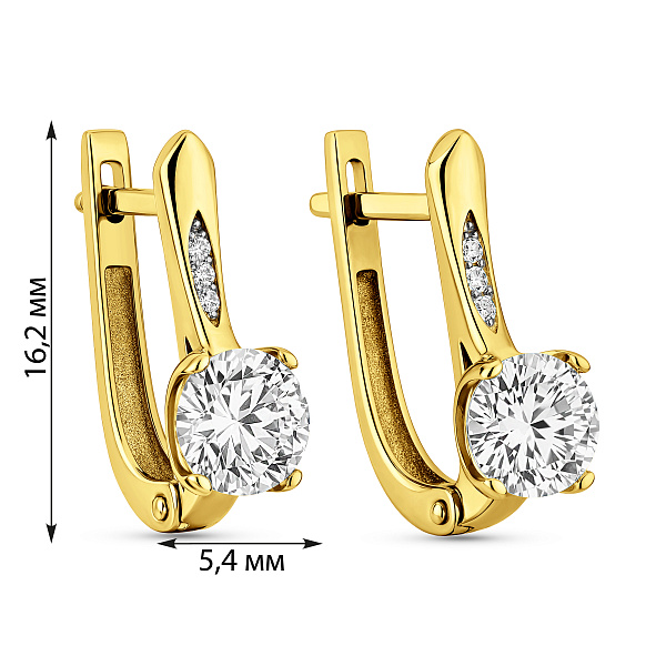 Сережки з жовтого золота з фіанітами (арт. 113500ж) – зображення 4