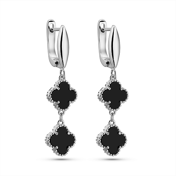 Серебряные серьги с ониксом (арт. 7502/2149491/9о) – изображение 1