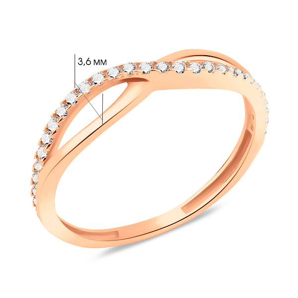 Золотое кольцо с фианитами (арт. 155006) – изображение 2