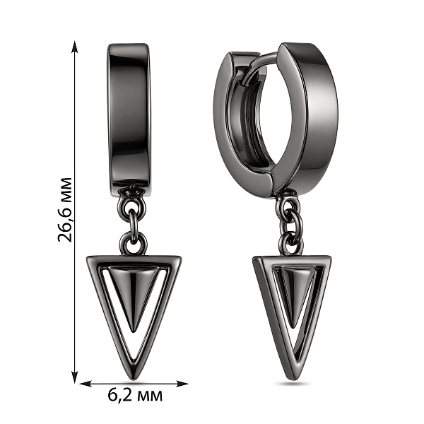 Серебряные серьги с подвеской (арт. 7502/10336ч) – изображение 2