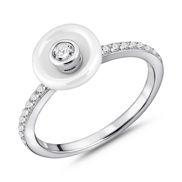 Серебряное кольцо с керамикой (арт. 7501/1908464кмб) – изображение 1