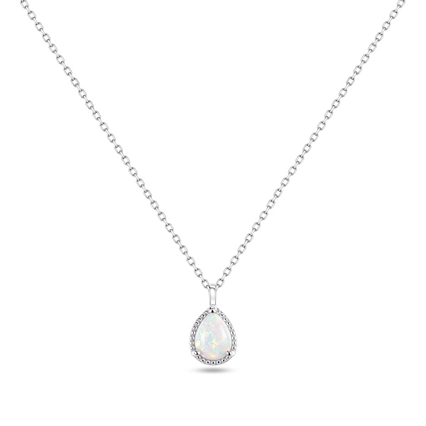 Серебряное колье с подвеской с опалом (арт. 7507/2620Поб) – изображение 1