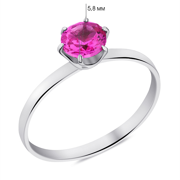 Серебряное кольцо с рубином (арт. 7501/647Ркп) – изображение 2