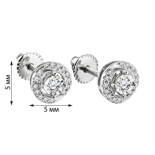 Серьги из белого золота с бриллиантами (арт. C341079015б) – изображение 3
