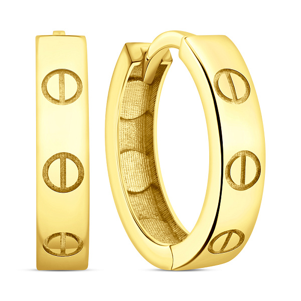 Серьги-кольца из желтого золота (арт. 106245/15ж) – изображение 1