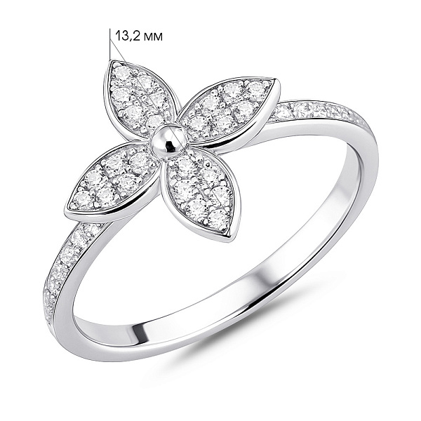 Серебряное кольцо Цветок с фианитами (арт. 7501/8137) – изображение 2